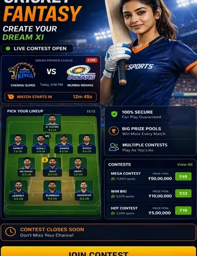 Spin777 (spin 777) fantasy cricket & matchday visual 3